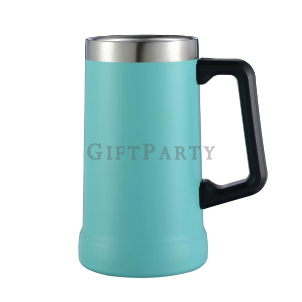 Brazil Beer Mug,雙層304不鏽鋼巴西杯不鏽鋼杯把手24oz8