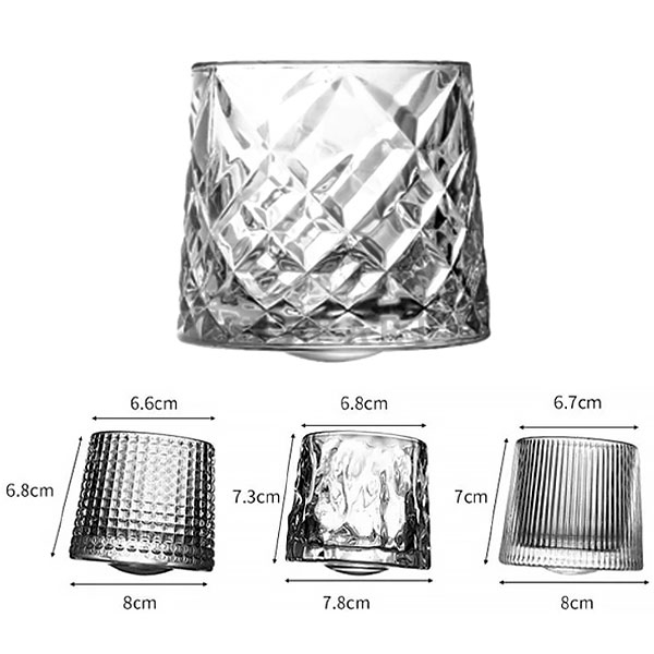 whiskey glasses cup,旋轉威士忌杯酒杯,玻璃酒杯,