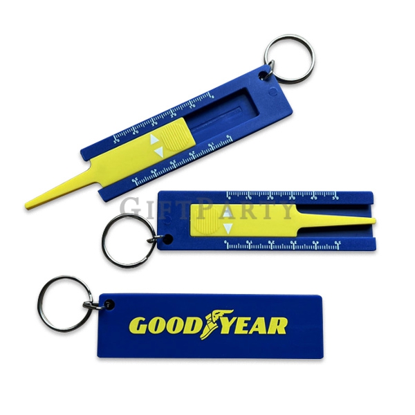 Measuring tire tread ruler Keyring,測胎紋,輪胎深淺胎紋尺鎖圈
