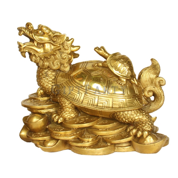辦公室風水擺飾,好寓意,業務禮品,純銅龍龜擺飾,金錢龍龜