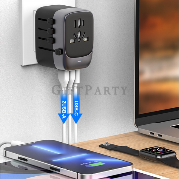 萬用插,旅行禮品,旅行贈品,禮品,雙USB,Type-C萬用插頭