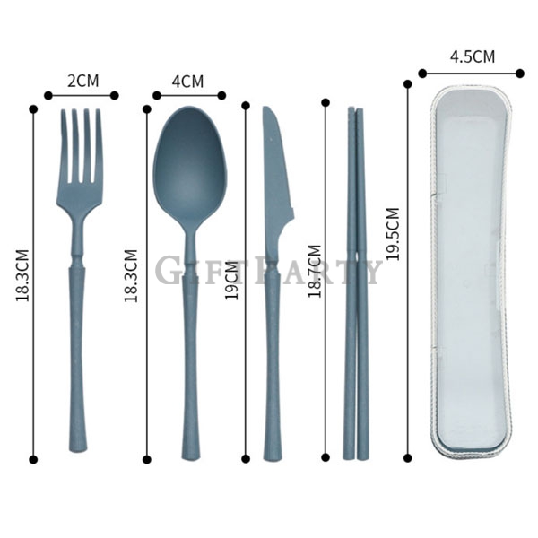 禮品,贈品,餐具組,小麥秸稈餐具組四件套叉刀匙筷