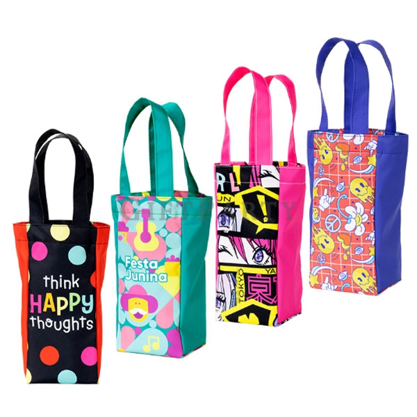 Long shape drink tote bag,廣告贈品,長型飲料提袋(全彩印刷)