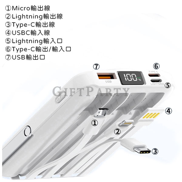 禮品,贈品,客製化禮品,磁吸Magsafe線行動電源自帶線支架10000mAh10