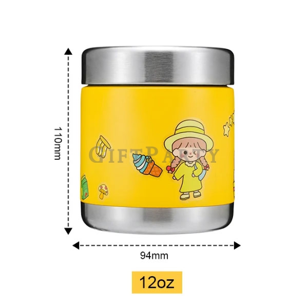 不鏽鋼悶燒罐,食物罐兒童午餐盒套裝不鏽鋼食物罐水壺保冷袋6