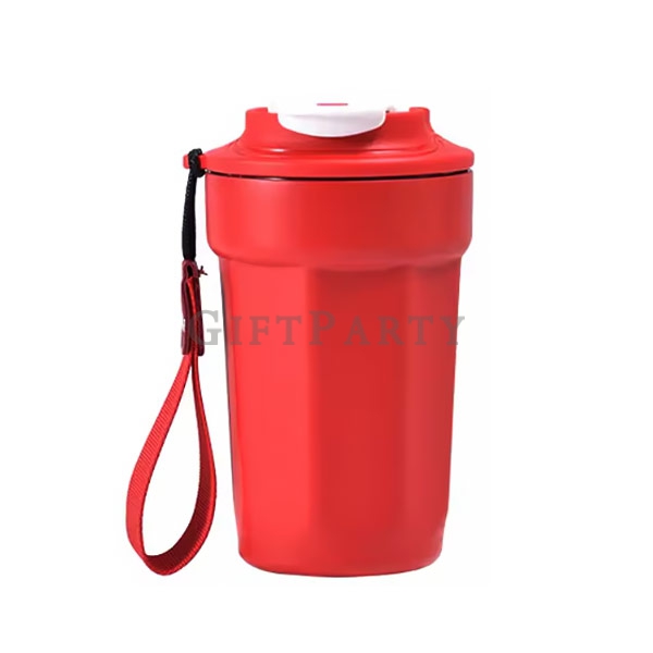 紅色不鏽鋼咖啡杯,禮品,品牌贈品,八角不鏽鋼內膽咖啡杯450ml4