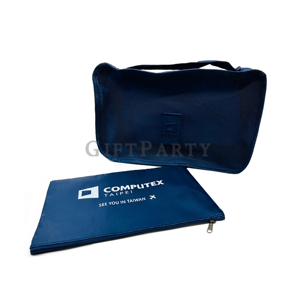 客製化禮品, 展場贈品, 品牌IP週邊, 企業贈品採購, Computex贈品案例, 收納袋訂製, 大宗旅行組旅行收納袋六件套行李衣物整理袋6