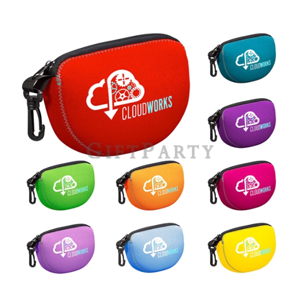戶外贈品,廣告贈品,旅遊贈品,潛水布U型小包零錢包熱轉印logo