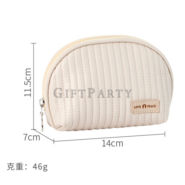 PU皮革迷你半圓化妝包,女性贈品,百貨公司贈品,保養贈品,