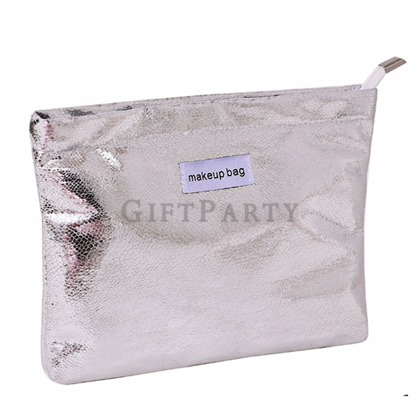 化妝包客製,百貨贈品推薦,LOGO彩妝禮,時尚聯名贈品,女性行銷禮品,PU閃銀化妝包