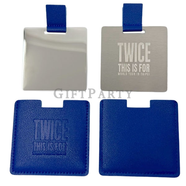 方形皮革隨身鏡不鏽鋼鏡,custom pocket mirror, leather mirror custom, stainless steel mirror bulk, TWICE tour mer