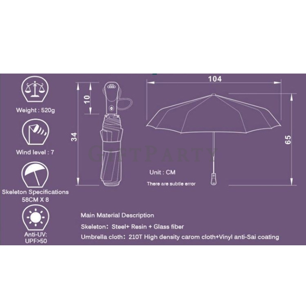UV umbrella, custom folding umbrella, windproof corporate gift, automatic umbrella, branded rain gea