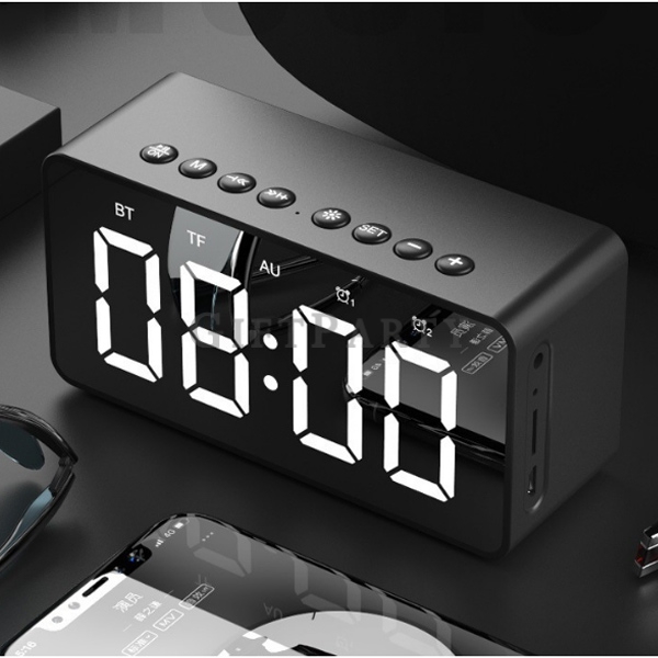 Bluetooth alarm clock mirror speaker,藍芽鏡面低音音箱帶鬧鐘,藍芽鏡面喇叭,尾牙禮品,實用禮品,IG爆紅禮品,紀念品,啤酒贈品,股東會紀念品,