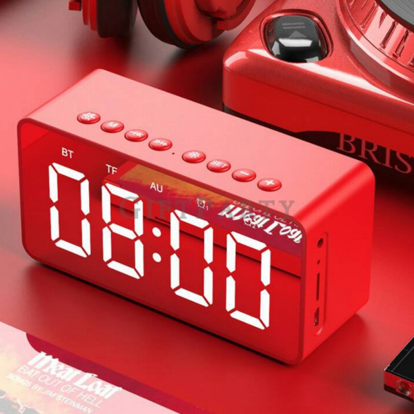Bluetooth alarm clock mirror speaker,藍芽鏡面低音音箱帶鬧鐘,藍芽鏡面喇叭,尾牙禮品,實用禮品,IG爆紅禮品,紀念品,啤酒贈品,股東會紀念品,