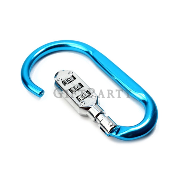 Password Carabiner Locks,登山扣密碼鎖,3 Wheel Password Combination Carabiner Aluminium Safety Lock