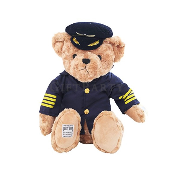 Plush Teddy Bear Custom Pilot plush stuffed Teddy Bear with career clothes 機長泰迪熊飛行員,客製泰迪熊,禮品,絨毛公仔,