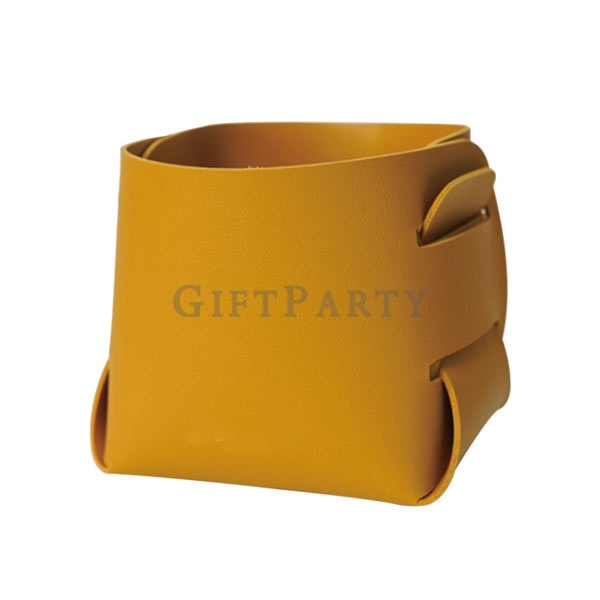 Leather Mini Storage Basket Foldable Desktop ,皮革小置物籃筆筒,Advertising gifts, corporate gifts, high-qua
