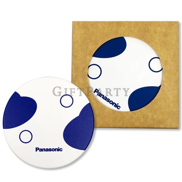 Absorbent ceramic coaster,陶瓷吸水杯墊,陶瓷吸水杯墊, 造型杯墊客製, 全彩印刷贈品, 企業禮贈品大宗, 台北禮贈品公司, Panasonic案例, 辦公室小物訂製, 吸水杯