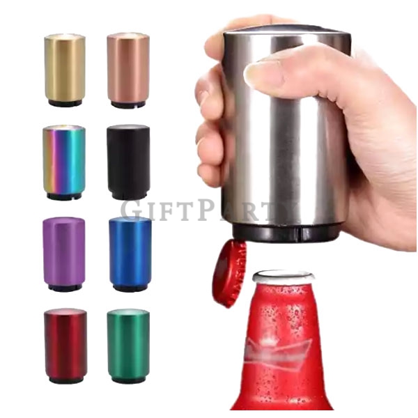 Push Down Automatic Magnetic Beer CapBottle Opener,自動開瓶器,啤酒贈品,啤酒禮品,按壓式酒瓶開瓶器