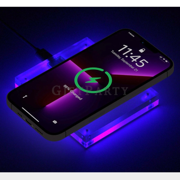 禮品,贈品,客製化禮品,發光充電,15w透明壓克力無線充電器3