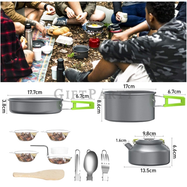 露營禮品,百貨公司禮品,禮品,野營折疊炊具鍋壺餐具套裝