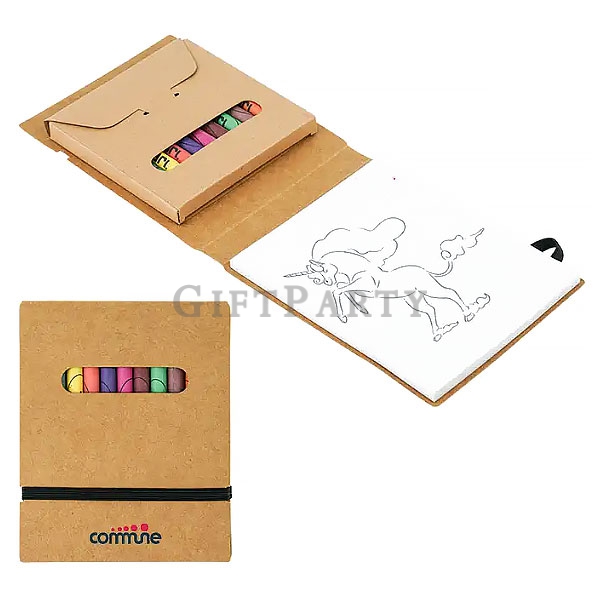 航空贈品,兒童贈品,兒童禮品,定制著色本帶12色蠟筆