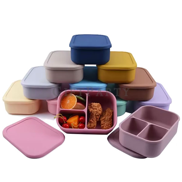 硅膠餐盒,環保禮品,環保贈品,禮品,食品級矽膠可微波三格餐盒