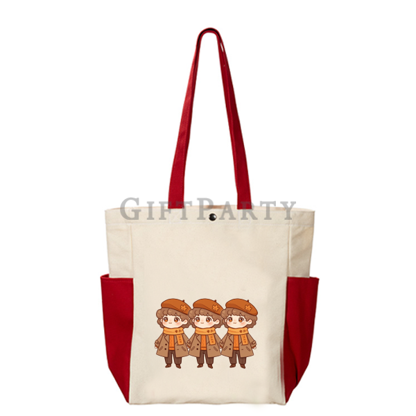 帆布提袋,撞色帆布袋,LOGO全彩燙印,活動贈品,客製化環保袋Canvas bags, contrasting color canvas bags, LOGO full color hot stamp