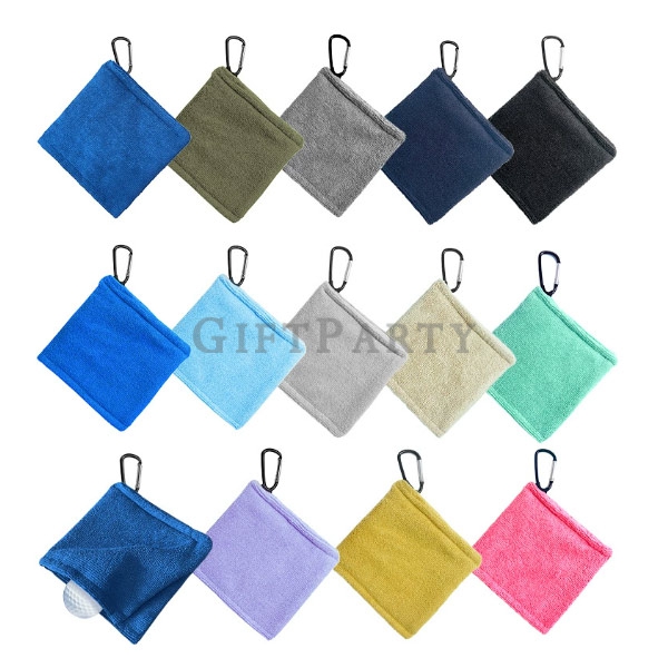 高爾夫球毛巾帶登山扣,高爾夫贈品,Golf Towel with Carabiner