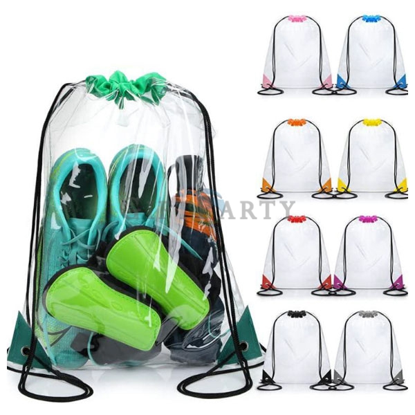 透明PVC束口背包,透明束口袋, Clear PVC Drawstring Backpack, 馬拉松物資袋, 演唱會安檢袋, 23絲透明包, 企業贈品推薦, 台北禮贈品, 路跑物資, 防水束口袋,